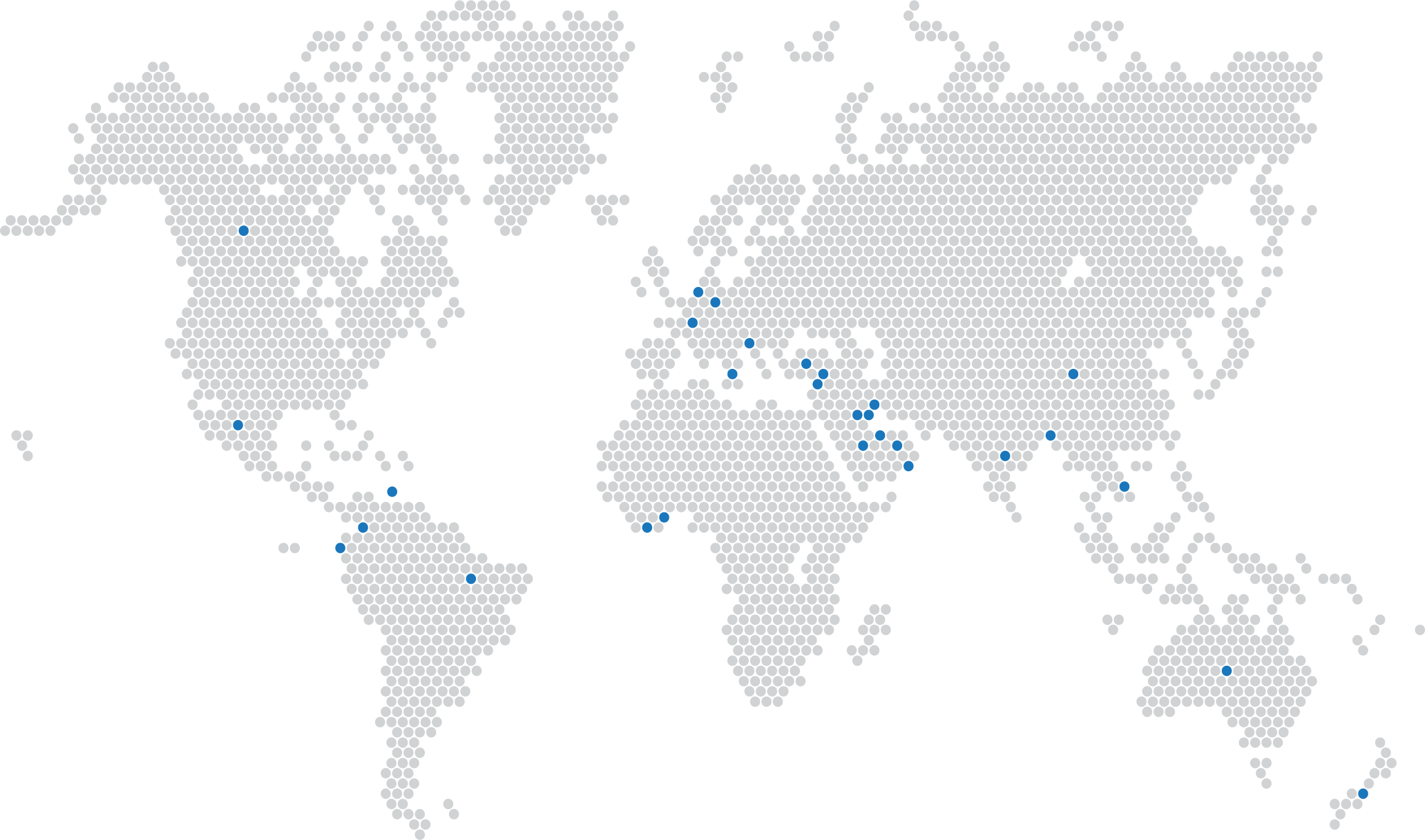 A world map showing Procurall's network in North America, South America, Africa, Europe, Asia, and Austrailia