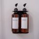 Shower wall mounted dispenser pumps of conditioner and shampoo